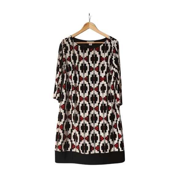 Pre-loved Plus-size Liz Claiborne Pattern Long Sleeve Knee Length Dress Size 1X - Picture 4 of 13